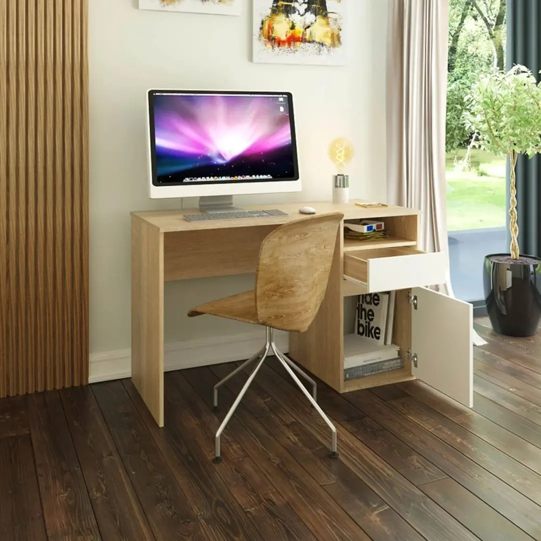 Masa de birou Tempo Kondela Bili (Sonoma Oak/White) - 5