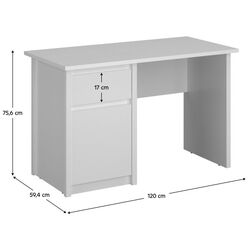 Masa de birou Tempo Kondela Erodin 1D1S/120 (White) Thumb