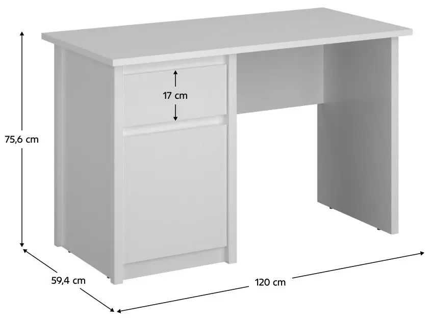 Masa de birou Tempo Kondela Erodin 1D1S/120 (White)