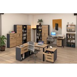 Masa de birou Tempo Kondela Klaudius Tip 7 (Artisan Oak/Graphite) Thumb