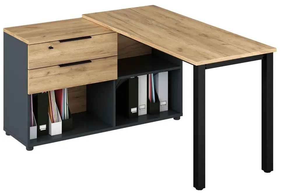 Письменный стол Tempo Kondela Klaudius Tip 8 (Graphite/Artisan Oak)