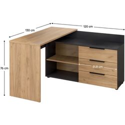 Письменный стол Tempo Kondela Klaudius Tip 9 (Artisian Oak/Graphite) Thumb