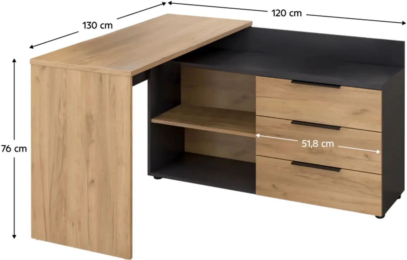 Письменный стол Tempo Kondela Klaudius Tip 9 (Artisian Oak/Graphite)