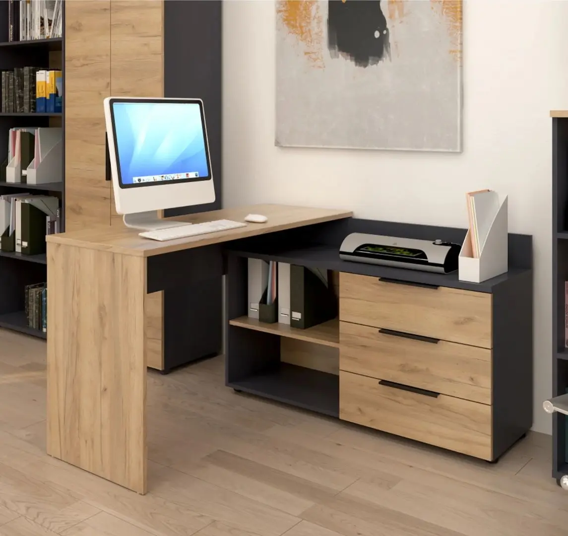 Письменный стол Tempo Kondela Klaudius Tip 9 (Artisian Oak/Graphite)