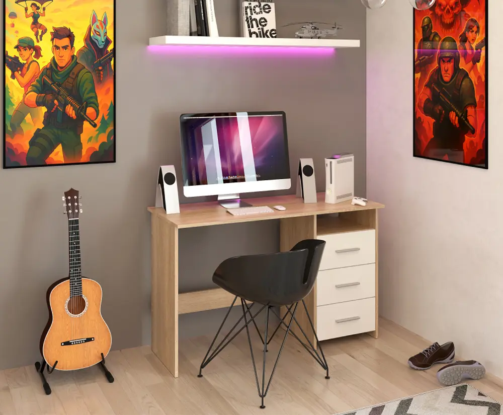 Masa de birou Tempo Kondela Laristote New (Sonoma Oak/White)