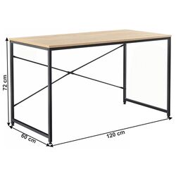 Masa de birou Tempo Kondela Mellora 120x60 (Oak/Black) Thumb