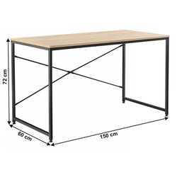 Masa de birou Tempo Kondela Mellora 150x60 (Oak/Black) Thumb