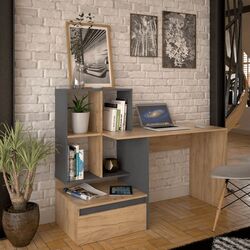 Masa de birou Tempo Kondela Nereo (Artisan Oak/Graphite)