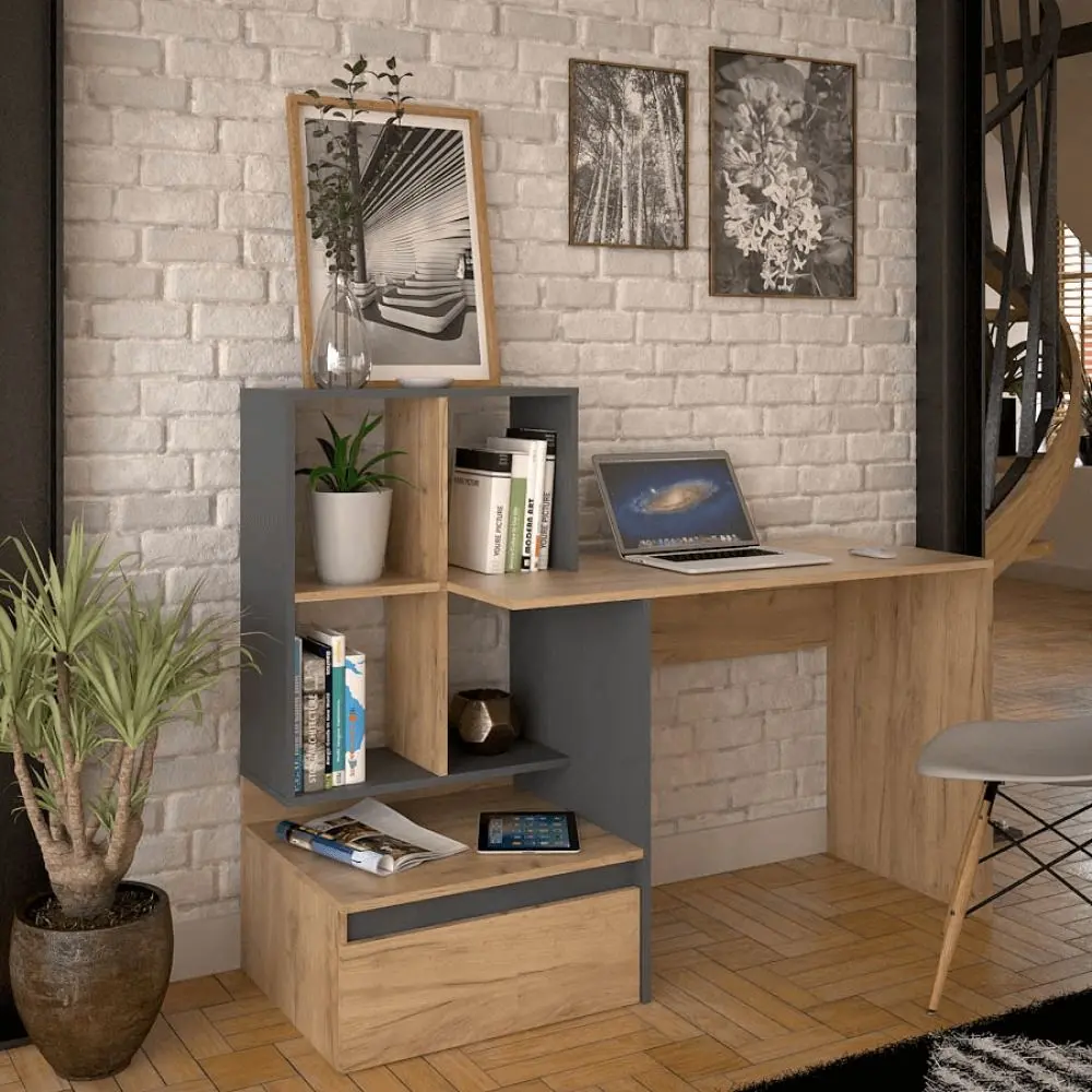 Письменный стол Tempo Kondela Nereo (Artisan Oak/Graphite)