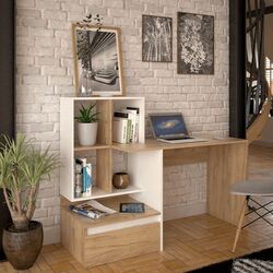 Masa de birou Tempo Kondela Nereo (Artisan Oak/White)