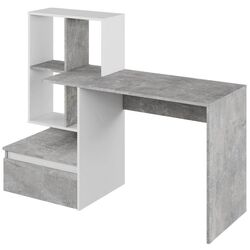 Masa de birou Tempo Kondela Nereo (Concrete/White) Thumb