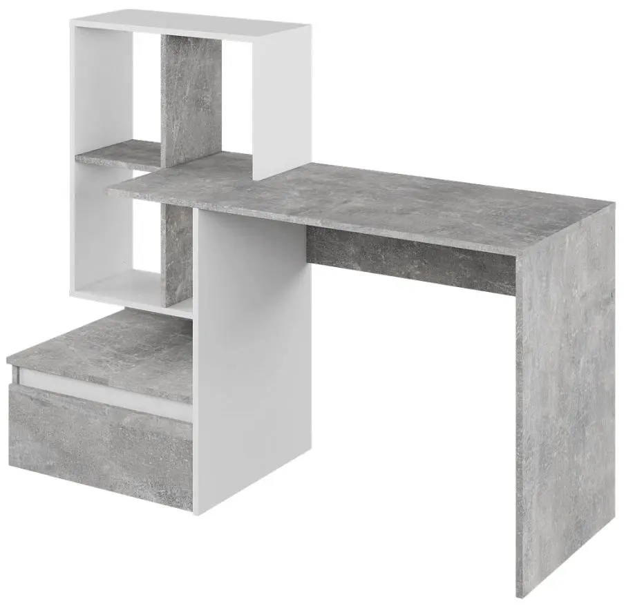 Masa de birou Tempo Kondela Nereo (Concrete/White)