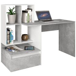 Masa de birou Tempo Kondela Nereo (Concrete/White) Thumb