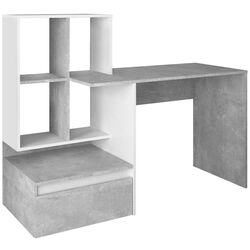 Masa de birou Tempo Kondela Nereo (Concrete/White) Thumb