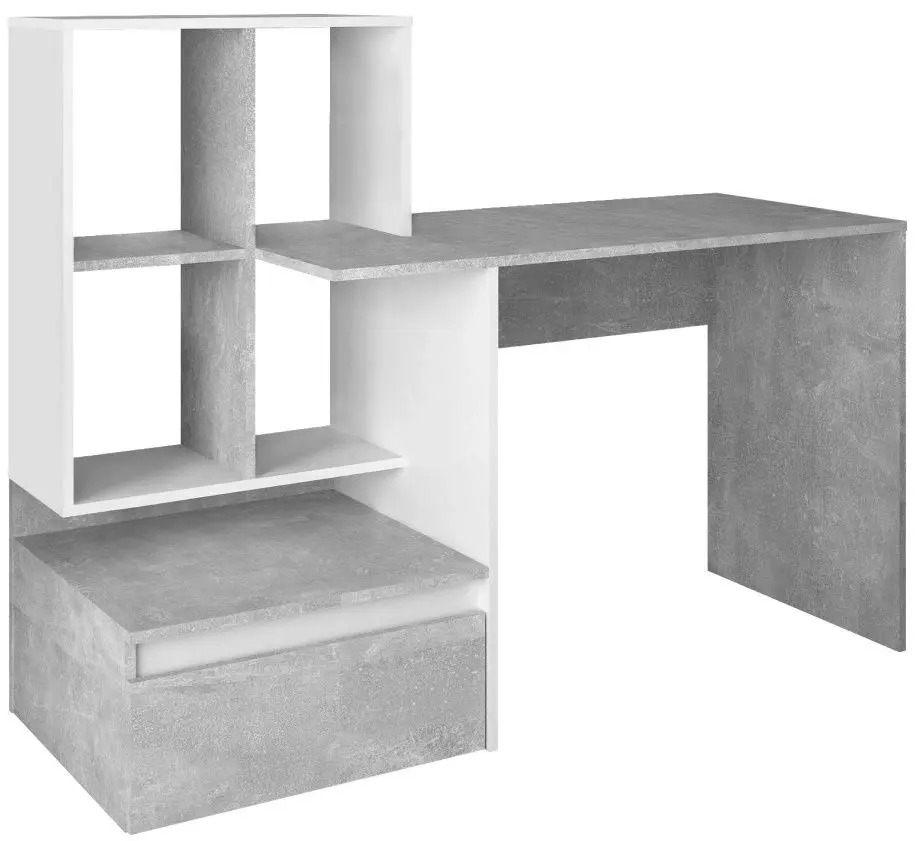 Masa de birou Tempo Kondela Nereo (Concrete/White)