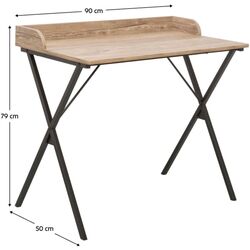 Masa de birou Tempo Kondela Ofis (Oak/Black) Thumb