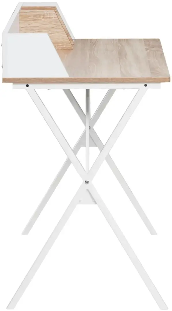 Masa de birou Tempo Kondela Psalmo (Light Oak/White)