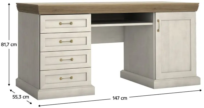 Masa de birou Tempo Kondela Royal B1 (Nordic Pine/Wild Oak)