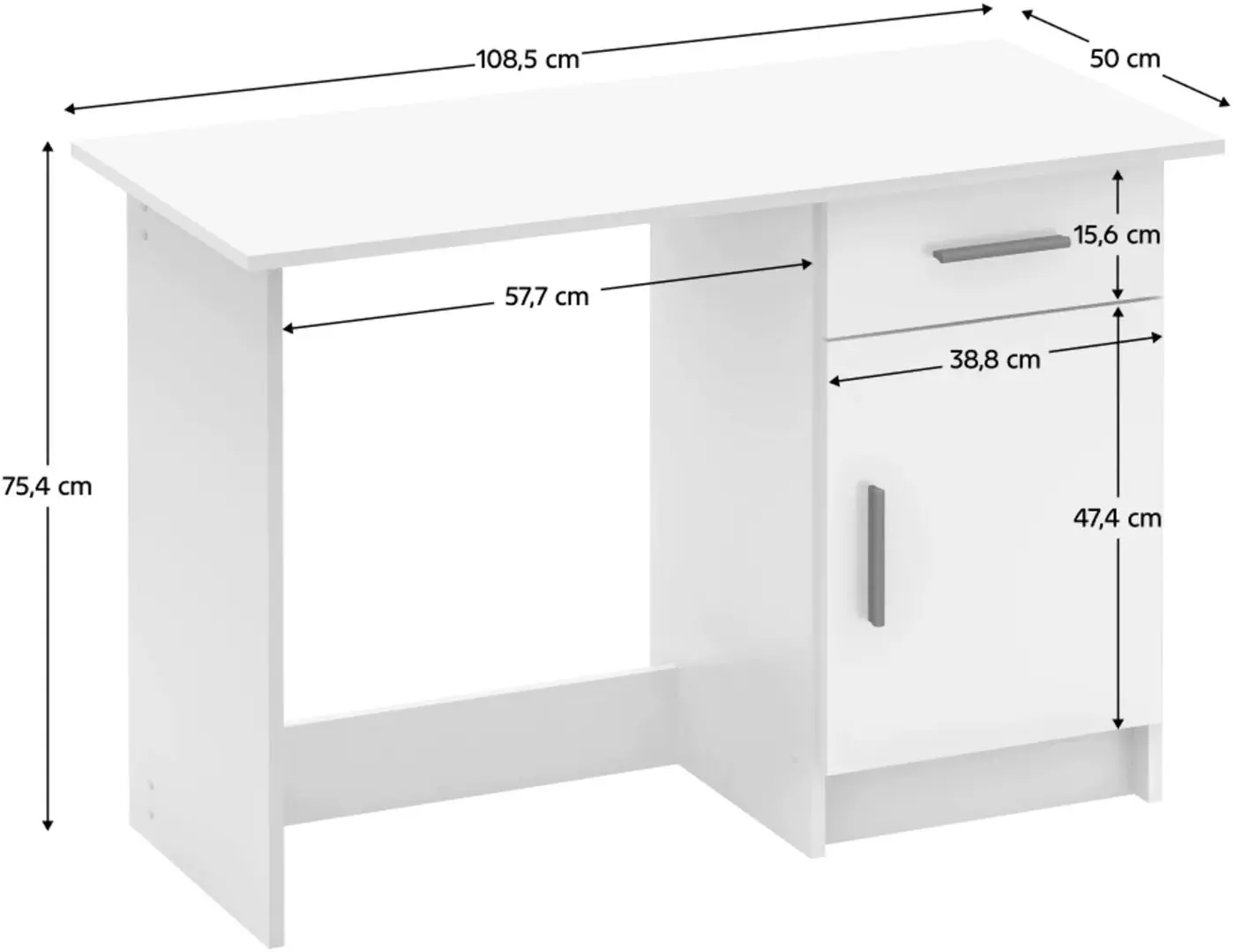 Masa de birou Tempo Kondela Siriss New (White)