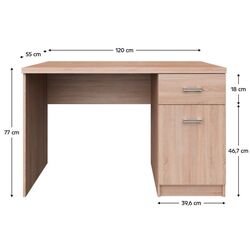 Masa de birou Tempo Kondela Topty Typ 36 1D1S (Sonoma Oak) Thumb