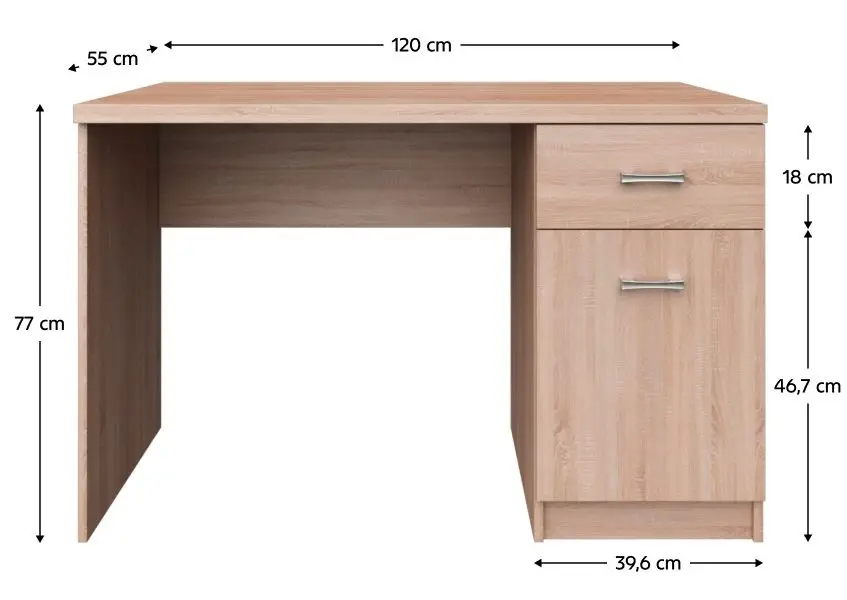 Masa de birou Tempo Kondela Topty Typ 36 1D1S (Sonoma Oak)