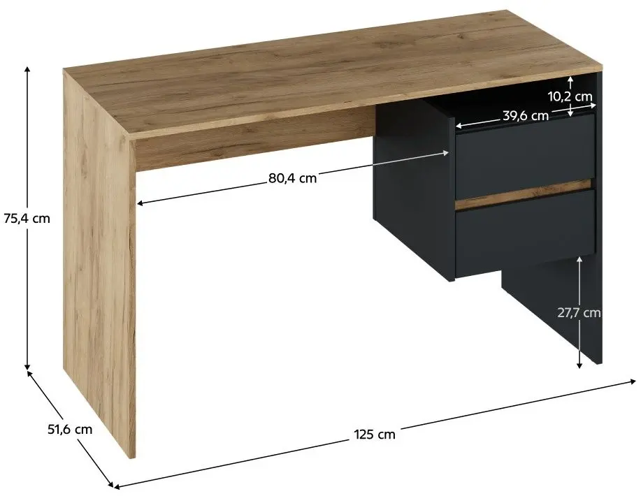 Письменный стол Tempo Kondela Tulio (Artisan Oak/Graphite)