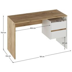 Masa de birou Tempo Kondela Tulio (Artisan Oak/White) Thumb