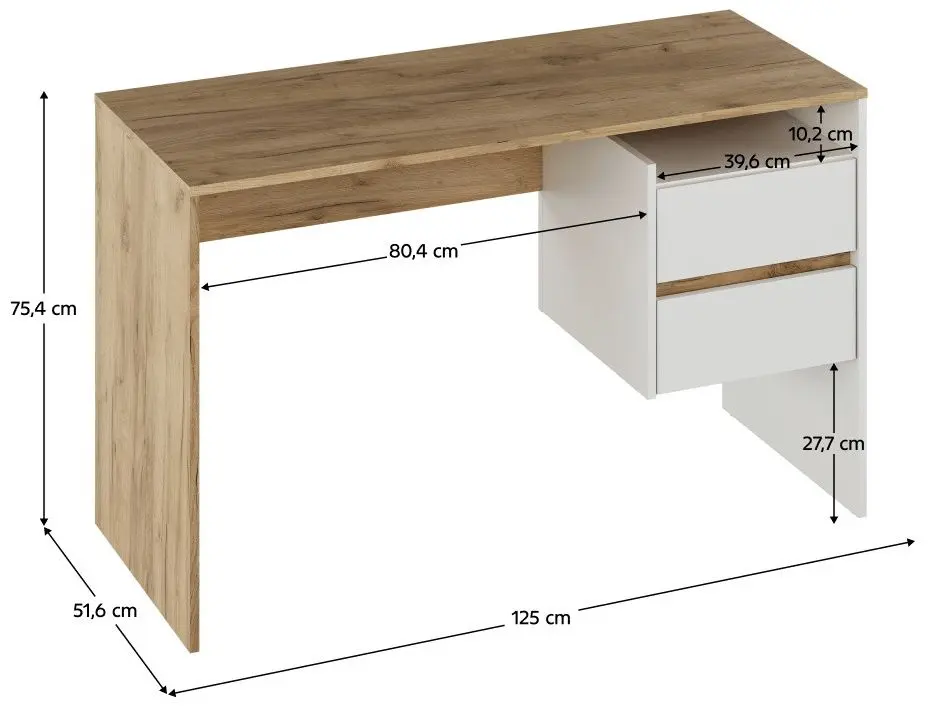 Masa de birou Tempo Kondela Tulio (Artisan Oak/White)