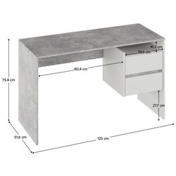 Письменный стол Tempo Kondela Tulio (Concrete/White) Thumb