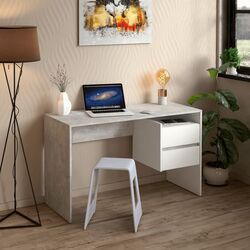 Masa de birou Tempo Kondela Tulio (Concrete/White)