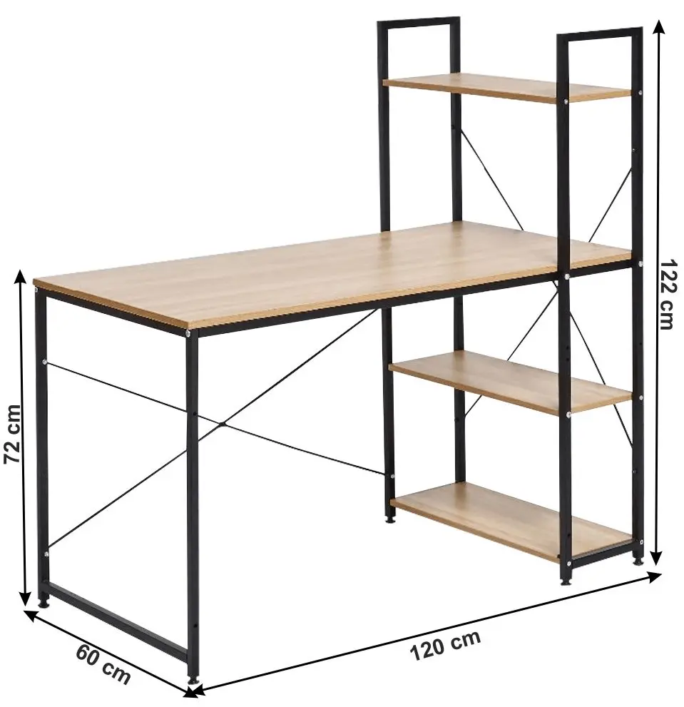 Письменный стол Tempo Kondela Viena (Black/Grandson Oak Gold)