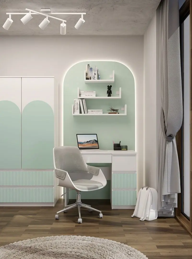 Masa de birou TopEshop Mijas Arteso Right (White/Mint)