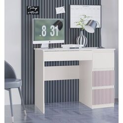 Masa de birou TopEshop Mijas Arteso Right (White/Pink)