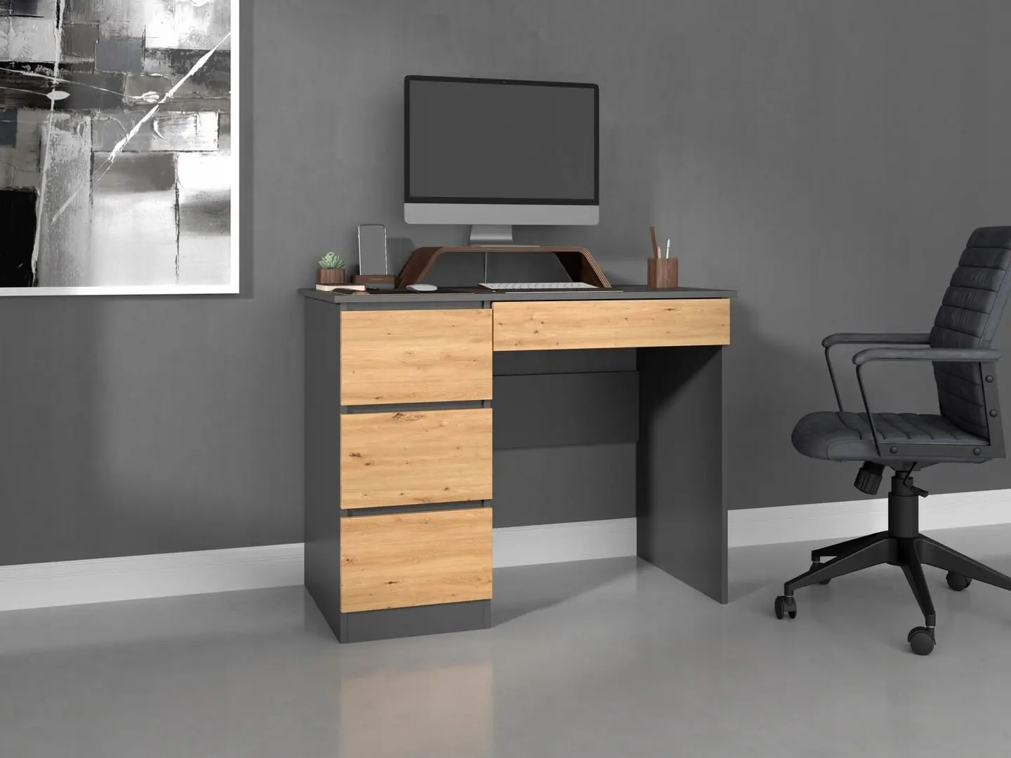 Письменный стол TopEshop Mijas Left (Anthracite/Artisan Oak)