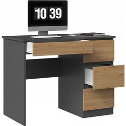 Masa de birou  TopEshop Mijas Right (Anthracite/Artisan Oak) Thumb