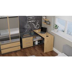 Masa de birou TopEshop Dany (Anthracite/Artisan Oak) Thumb