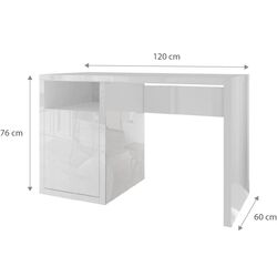 Masa de birou Tuckano Glance (White High Gloss) Thumb