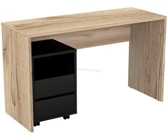 Masa de birou Helvetia Agapi 24NWLZ07 (Grand Natural Oak/Black Matt)