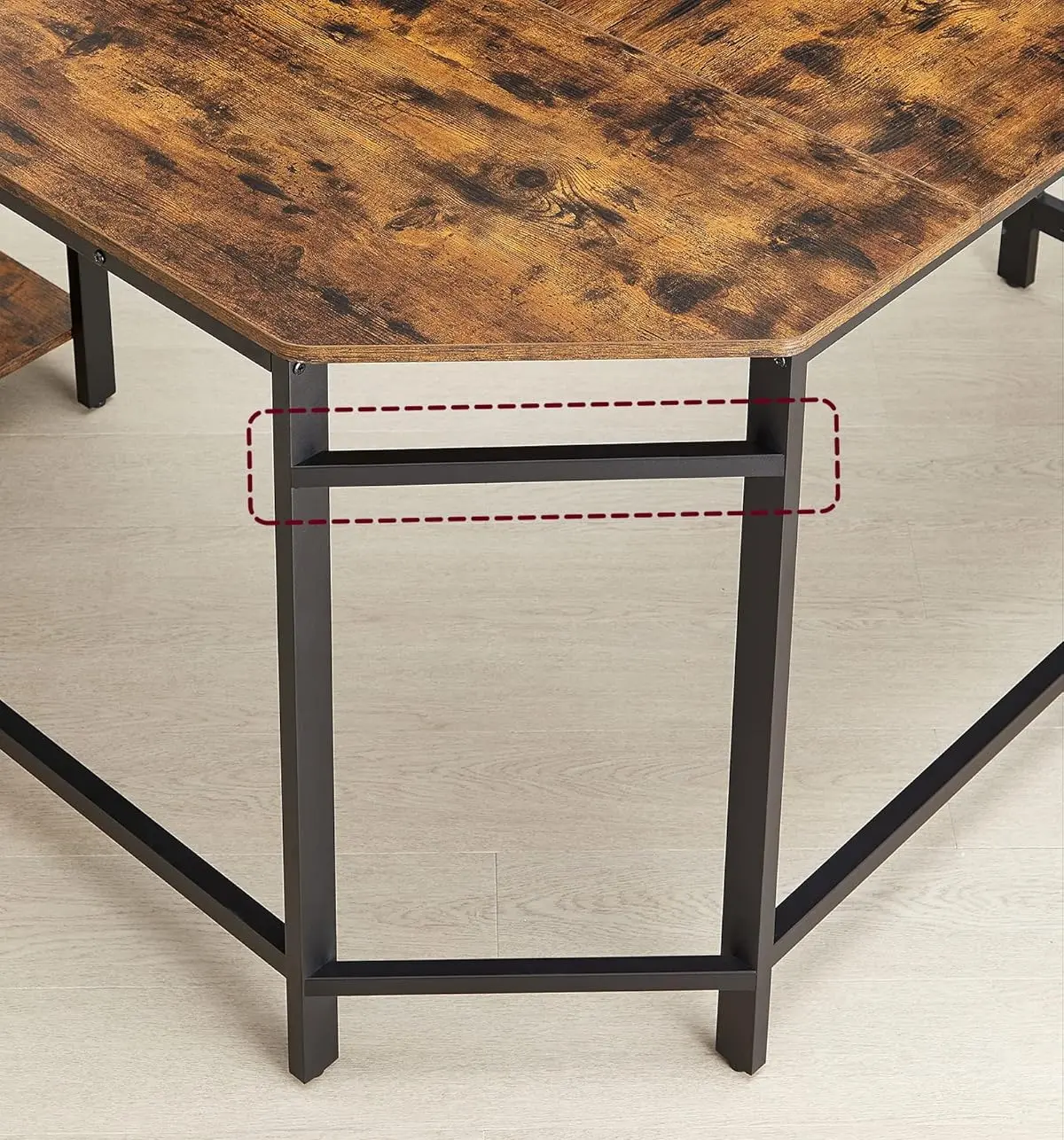 Masa de birou Vasagle LWD72X (Rustic Brown/Black)