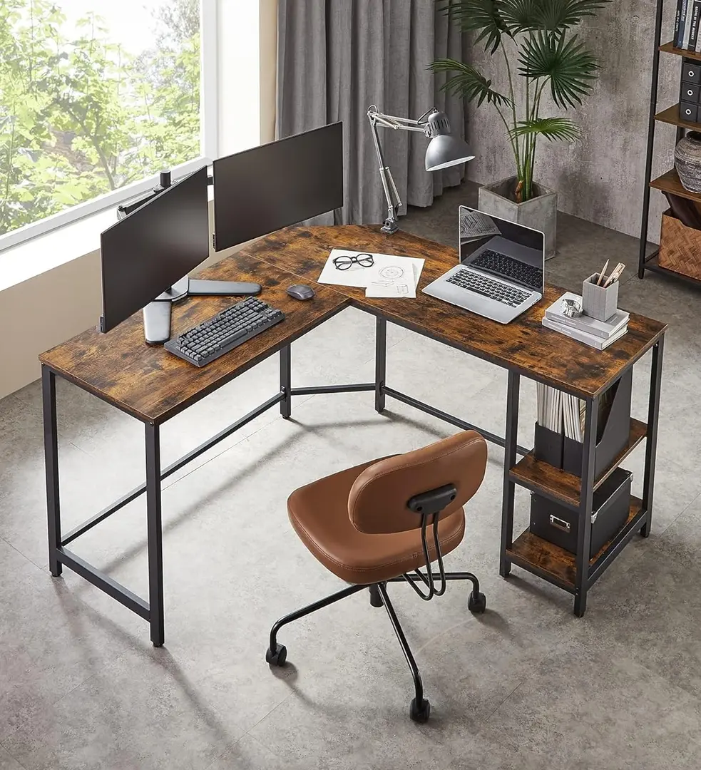 Masa de birou Vasagle LWD72X (Rustic Brown/Black)