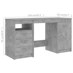Письменный стол VidaXL 3054784 (Concrete Grey) Thumb