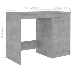 Письменный стол VidaXL 3054784 (Concrete Grey) Thumb