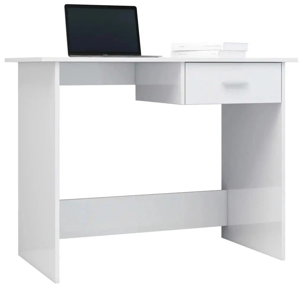 Masa de birou VidaXL 800555 (White Gloss)