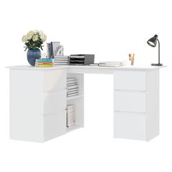 Masa de birou VidaXL 801089 (White) Thumb