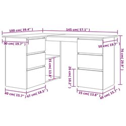 Письменный стол VidaXL 801092 (Sonoma Oak) Thumb