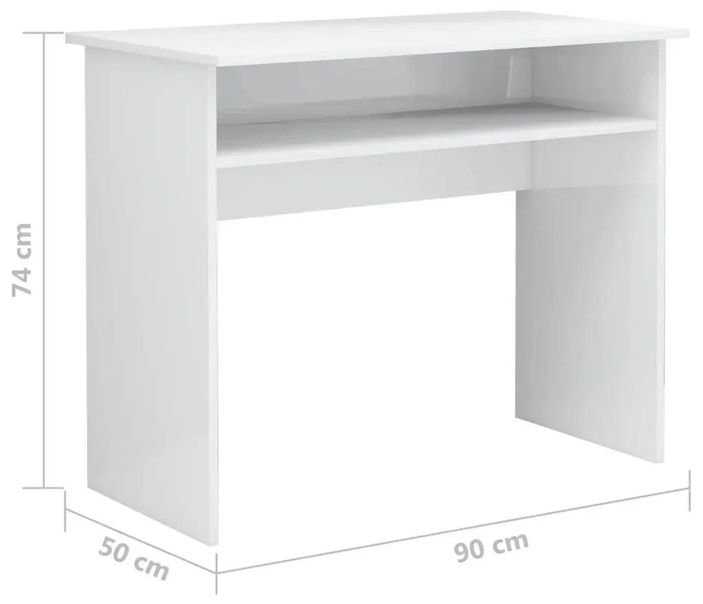 Письменный стол VidaXL 801176 (White Gloss)