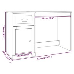 Masa de birou VidaXL 816472 (White) Thumb