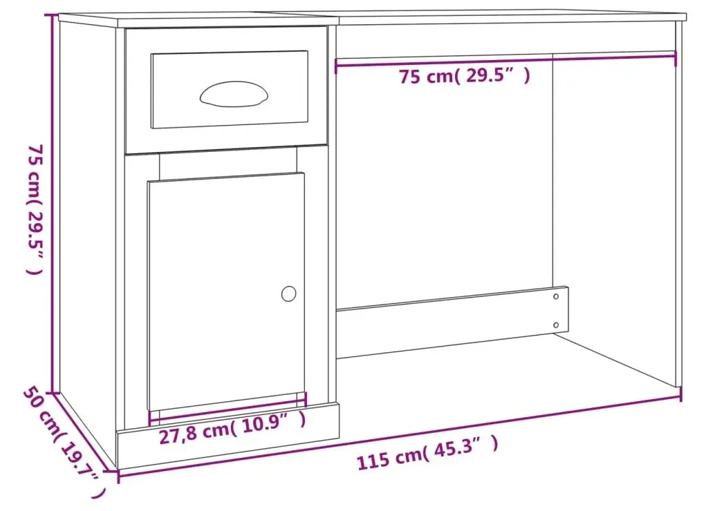Masa de birou VidaXL 816472 (White)