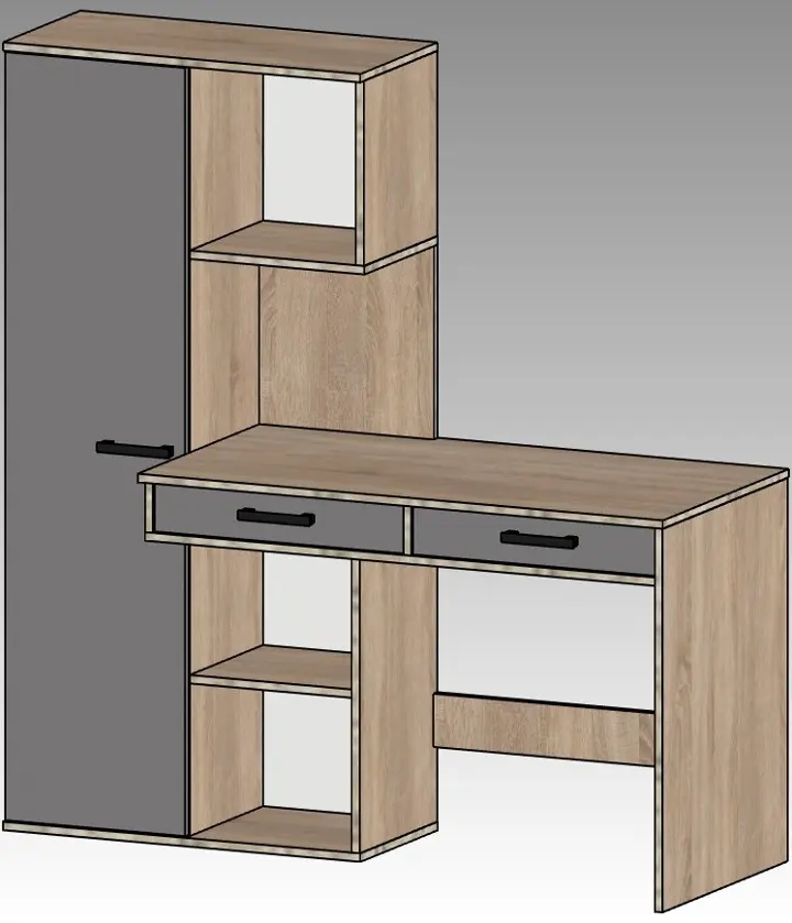 Masa de birou Yasen Light (Baroque Ristretto Oak/Cashmere)