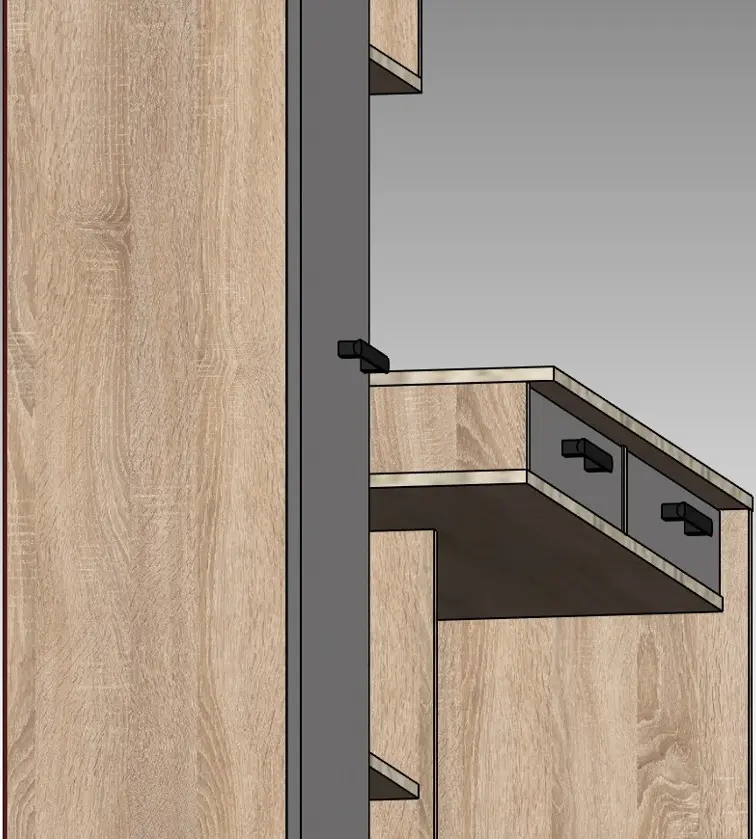 Masa de birou Yasen Light (Baroque Ristretto Oak/Cashmere)